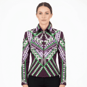 Western Women’s Showmanship Jacket Premium Handcrafted Rhinestone Show Jacket with Turquoise, Copper & Crystal