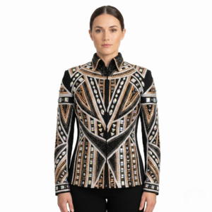 Women’s Western Show Jacket Blue Equestrian Riding Coat with Rhinestone Embroidery, Slim Fit Showmanship Wear