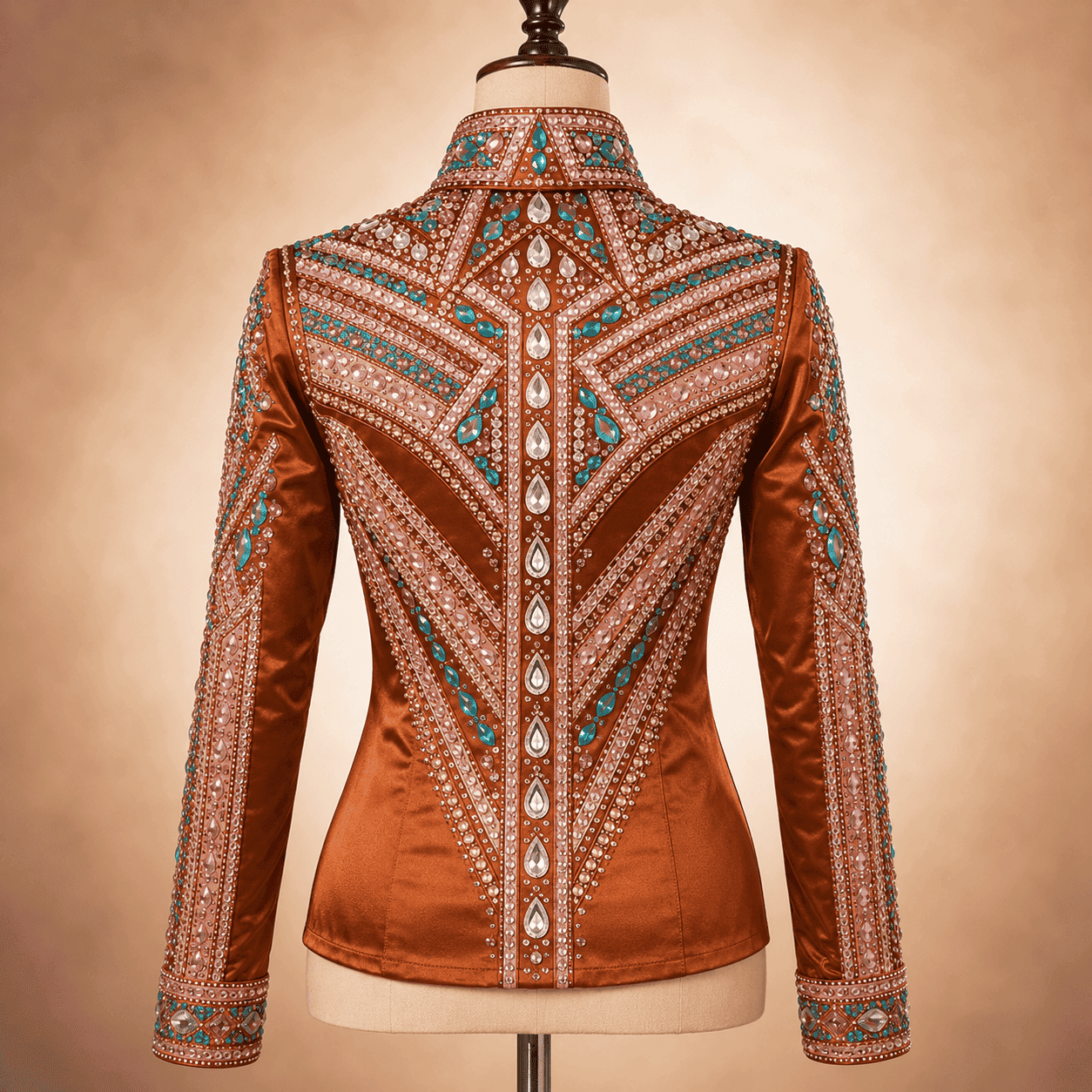 Copper Pink Crystal Showmanship Jacket Shirt Western Rodeo Horse Show Competition Shirt Women - Image 4