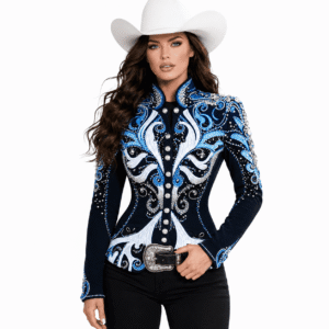 Women’s Showmanship Show Jacket Western Equestrian Rhinestone Competition Coat , Show Jacket Crystal