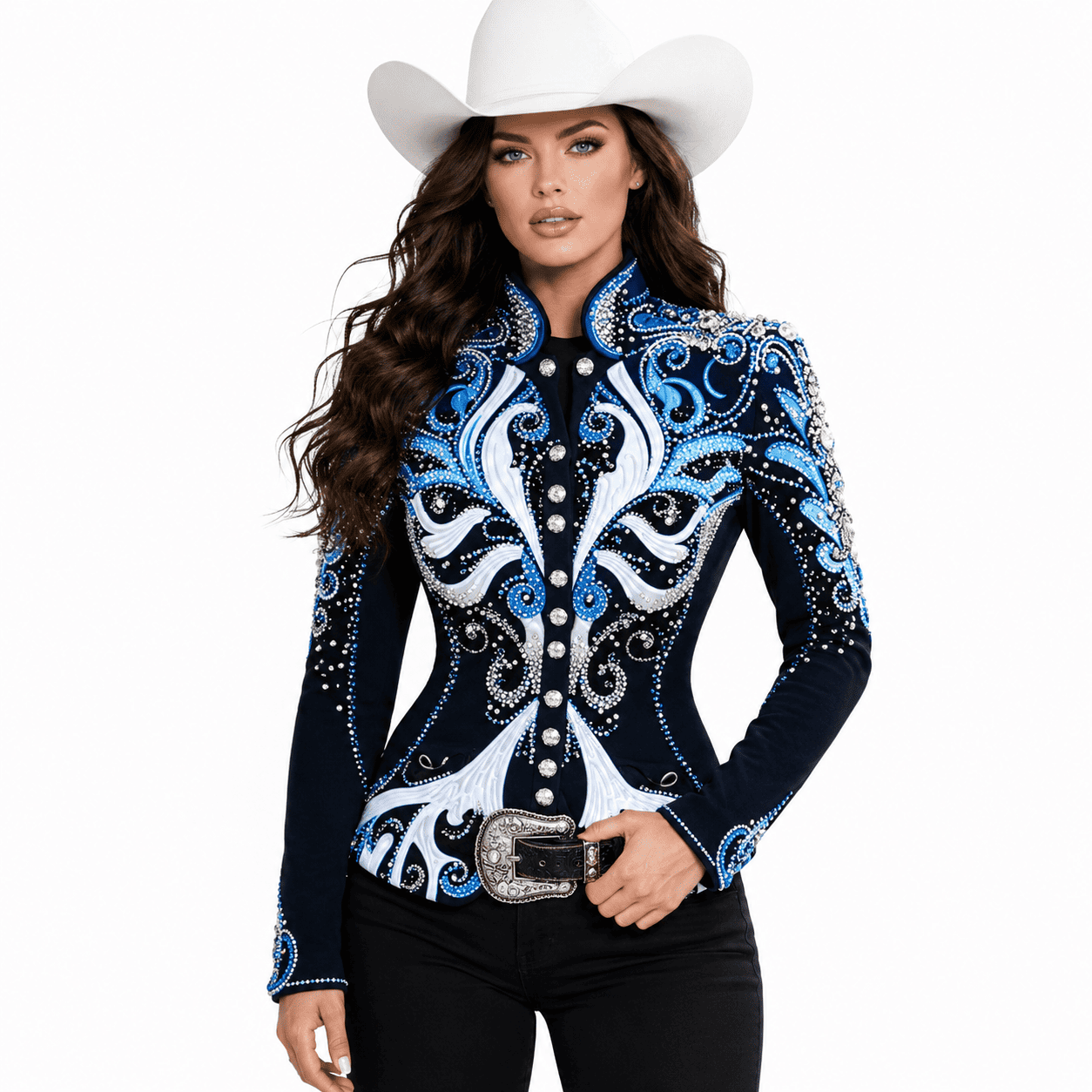 Women’s Showmanship Show Jacket Western Equestrian Rhinestone Competition Coat , Show Jacket Crystal