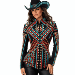 Women's Black Crystal Showmanship Jacket Western Rodeo Horse Show Jacket , Show Jacket Crystal