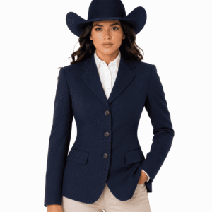 Women’s Showmanship  Hunt Coat Navy Blue Equestrian Coat with Tailored Fit & Classic Buttons