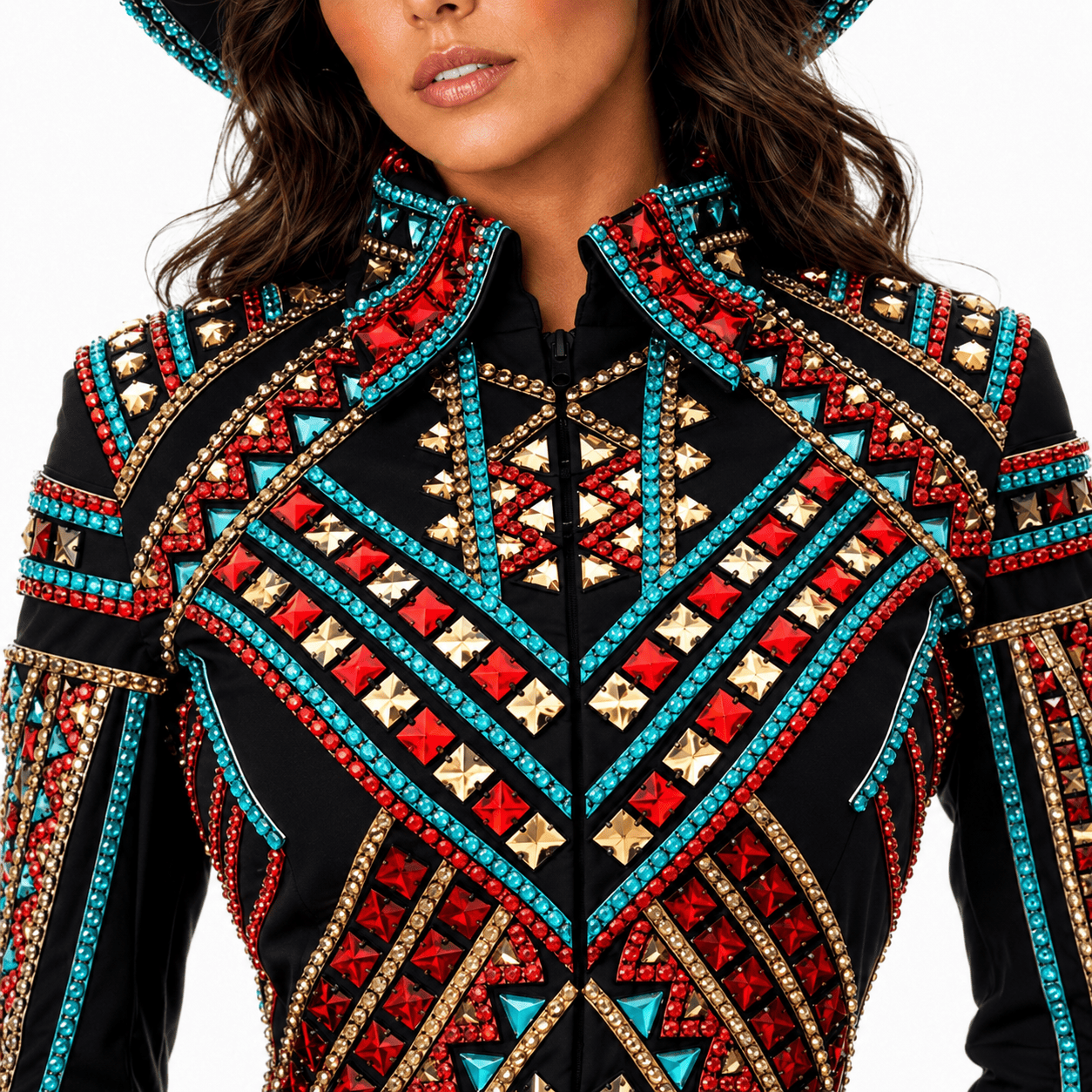 Women's Black Crystal Showmanship Jacket Western Rodeo Horse Show Jacket , Show Jacket Crystal - Image 6