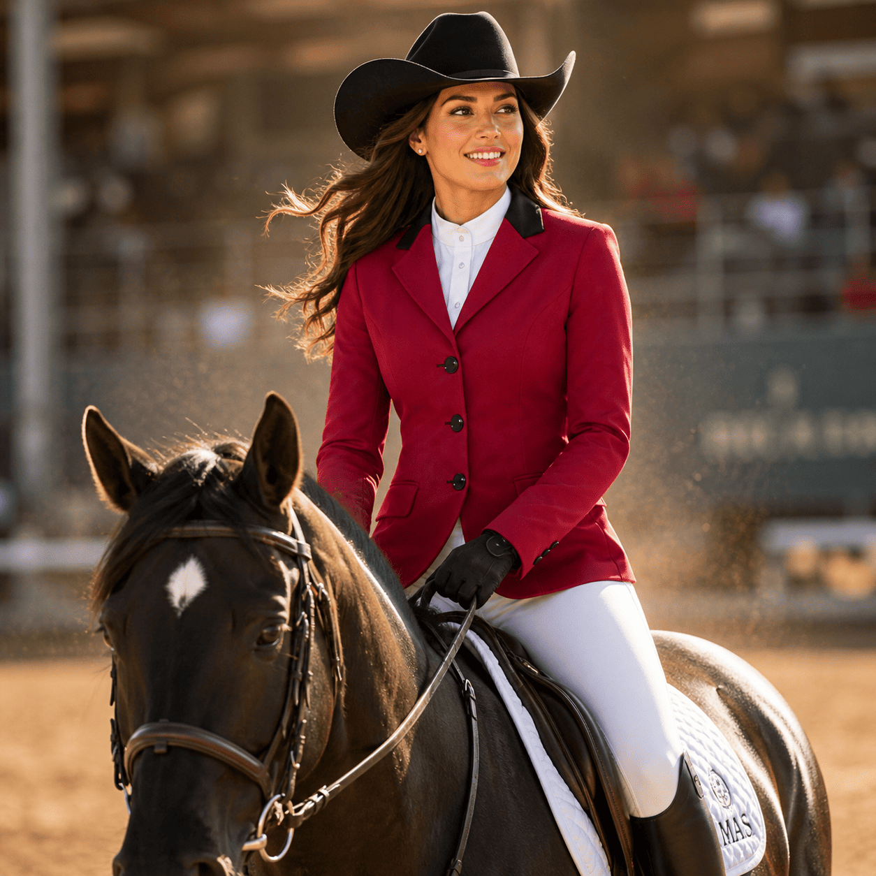 Women’s Showmanship Hunt Coat Red Equestrian Riding Coat with Contrast Collar & Tailored Fit - Image 7