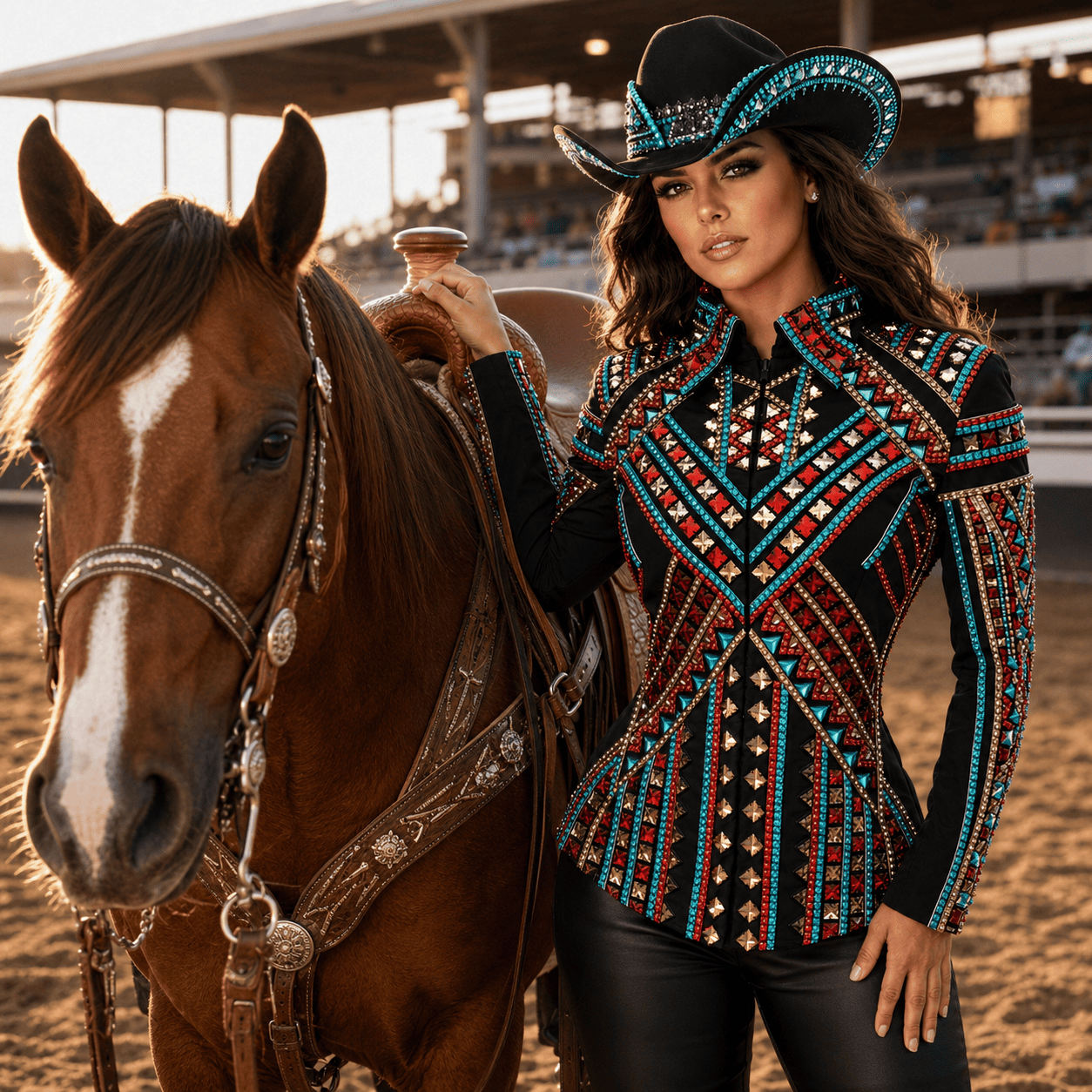 Women's Black Crystal Showmanship Jacket Western Rodeo Horse Show Jacket , Show Jacket Crystal - Image 7