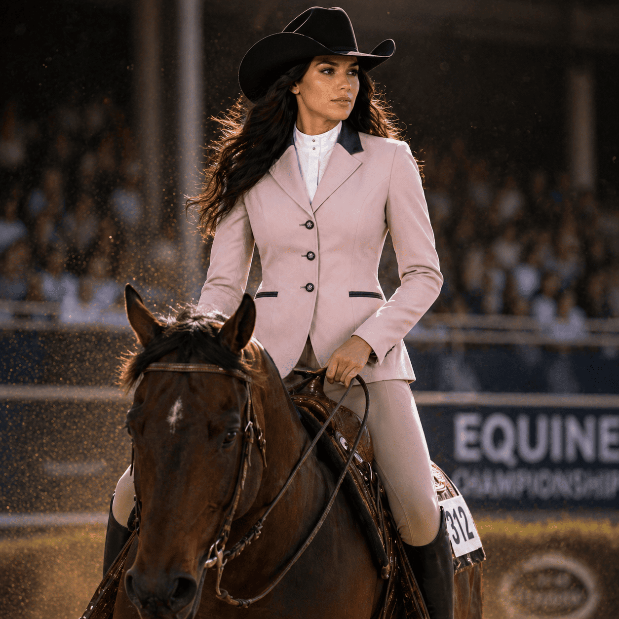 Women’s Showmanship Hunt Coat Blush Pink Equestrian Coat with Contrast Collar & Tailored Fit - Image 7