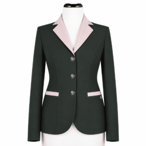 Women’s Showmanship Hunt Coat Premium Green Equestrian Riding Jacket, Tailored Competition Blazer