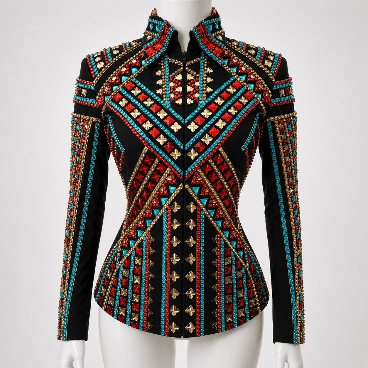 Women's Black Crystal Showmanship Jacket Western Rodeo Horse Show Jacket , Show Jacket Crystal - Image 2