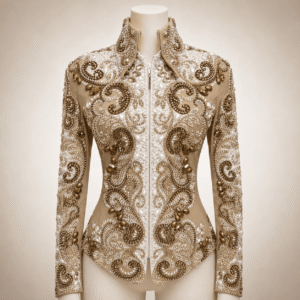 Champagne Gold Crystal Showmanship Jacket Western Rodeo Horse Show Competition Jacket Women