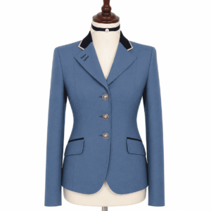 Women’s Showmanship Hunt Coat Premium Blue Equestrian Riding Jacket, Tailored Fit Competition Blazer
