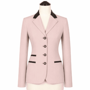 Women’s Showmanship Hunt Coat Blush Pink Equestrian Coat with Contrast Collar & Tailored Fit