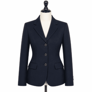 Women’s Showmanship  Hunt Coat Navy Blue Equestrian Coat with Tailored Fit & Classic Buttons
