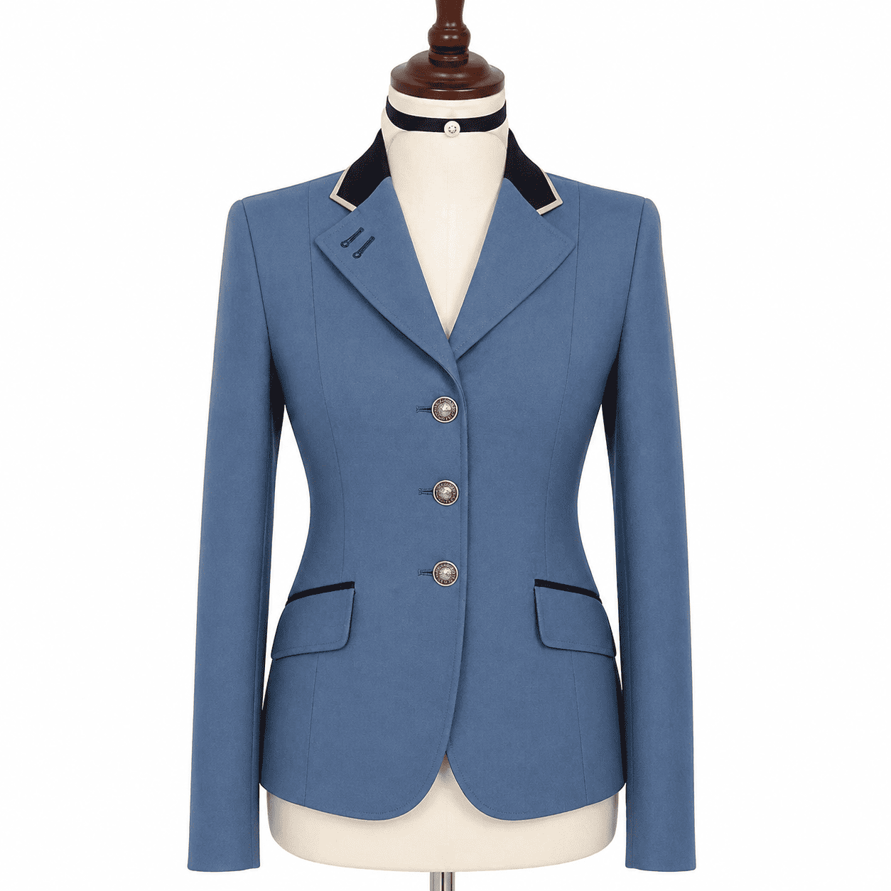Women’s Showmanship Hunt Coat Premium Blue Equestrian Riding Jacket, Tailored Fit Competition Blazer - Image 2