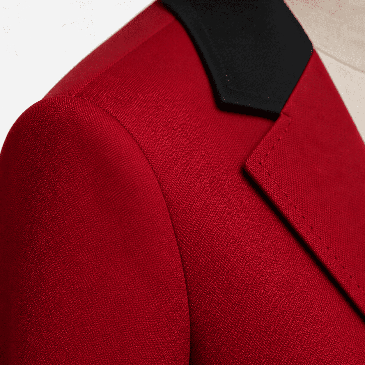 Women’s Showmanship Hunt Coat Red Equestrian Riding Coat with Contrast Collar & Tailored Fit - Image 3