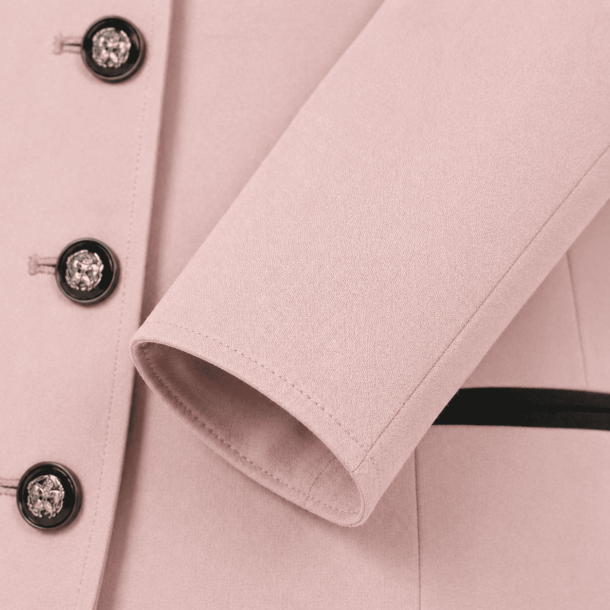 Women’s Showmanship Hunt Coat Blush Pink Equestrian Coat with Contrast Collar & Tailored Fit - Image 3