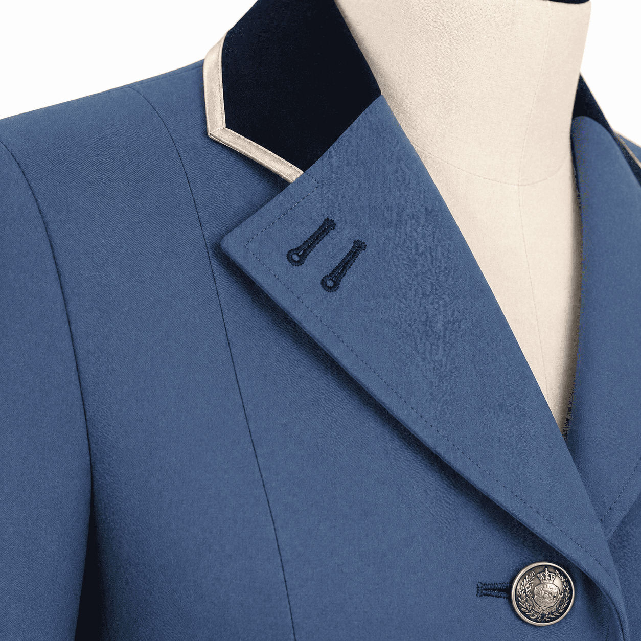 Women’s Showmanship Hunt Coat Premium Blue Equestrian Riding Jacket, Tailored Fit Competition Blazer - Image 5