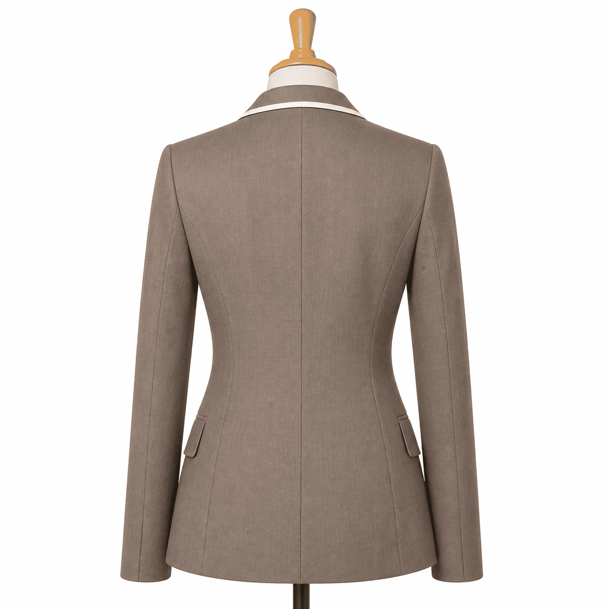 ROZY SHOW APPAREL Women’s Showmanship Hunt Coat Taupe Equestrian Coat with Classic Fit & Contrast Collar - Image 4