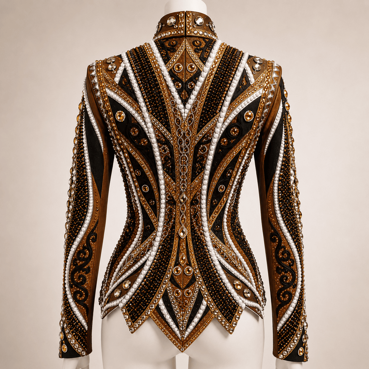 Women's Gold Brown Showmanship Jacket Crystal Western Rodeo Horse Show Competition Jacket for Women - Image 4