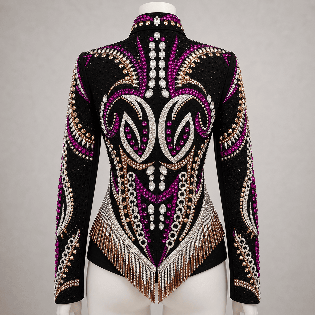 Women's Black Pink Crystal Showmanship Jacket Western Rodeo Horse Show Competition Jacket Women - Image 4