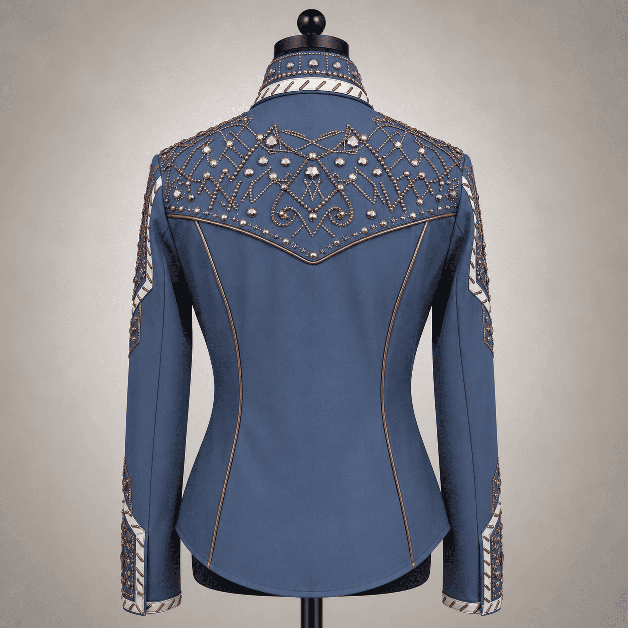 Women's Dusty Blue Crystal Showmanship Shirt Western Rodeo Horse Show Competition Shirt Women - Image 4