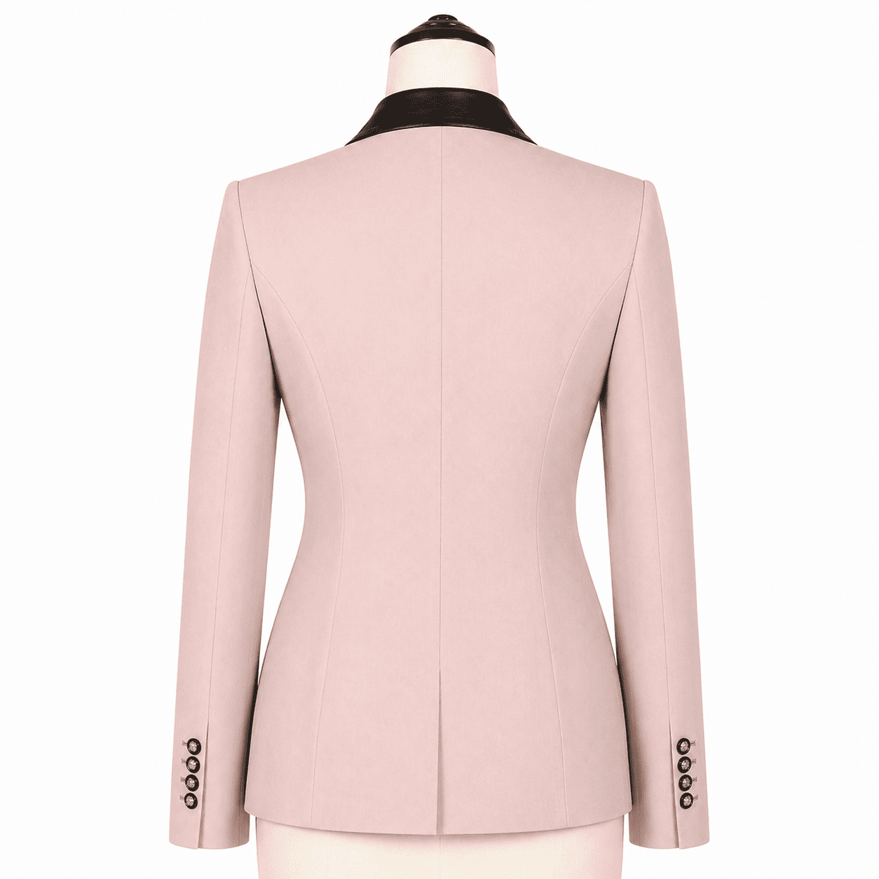 Women’s Showmanship Hunt Coat Blush Pink Equestrian Coat with Contrast Collar & Tailored Fit - Image 4