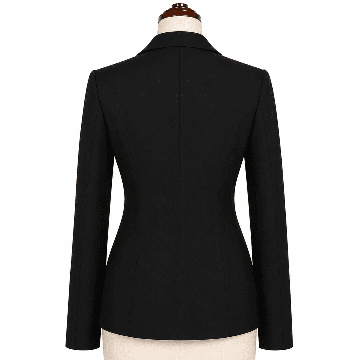 Women’s Black Showmanship Hunt Coat Classic Equestrian Coat with Tailored Fit & Silver Buttons - Image 4