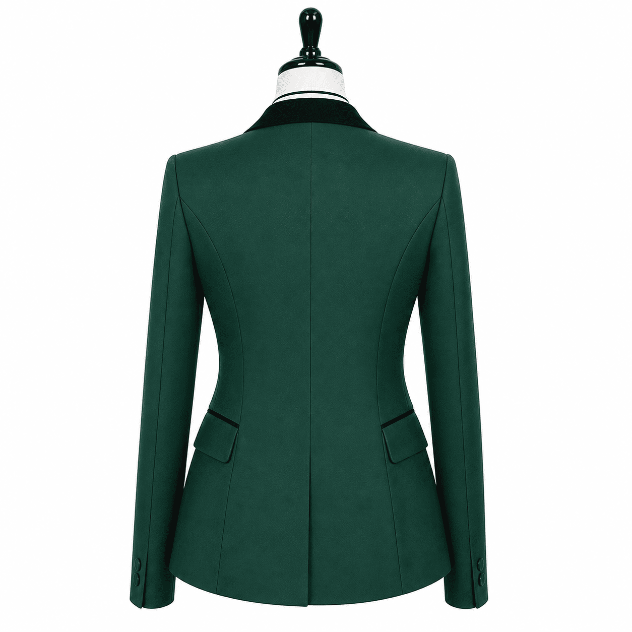 Women’s Showmanship Hunt Coat Emerald Green Equestrian Coat with Tailored Fit & Classic Buttons - Image 4