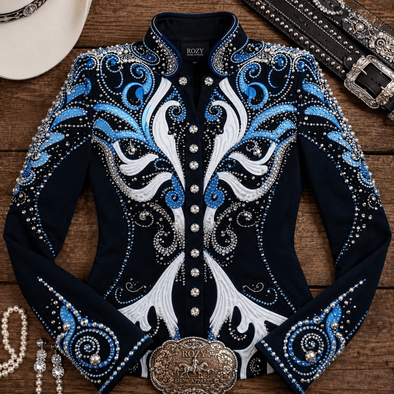 Women’s Showmanship Show Jacket Western Equestrian Rhinestone Competition Coat , Show Jacket Crystal - Image 4
