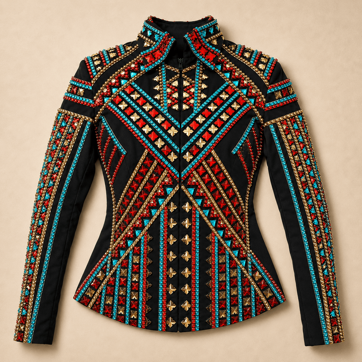 Women's Black Crystal Showmanship Jacket Western Rodeo Horse Show Jacket , Show Jacket Crystal - Image 5