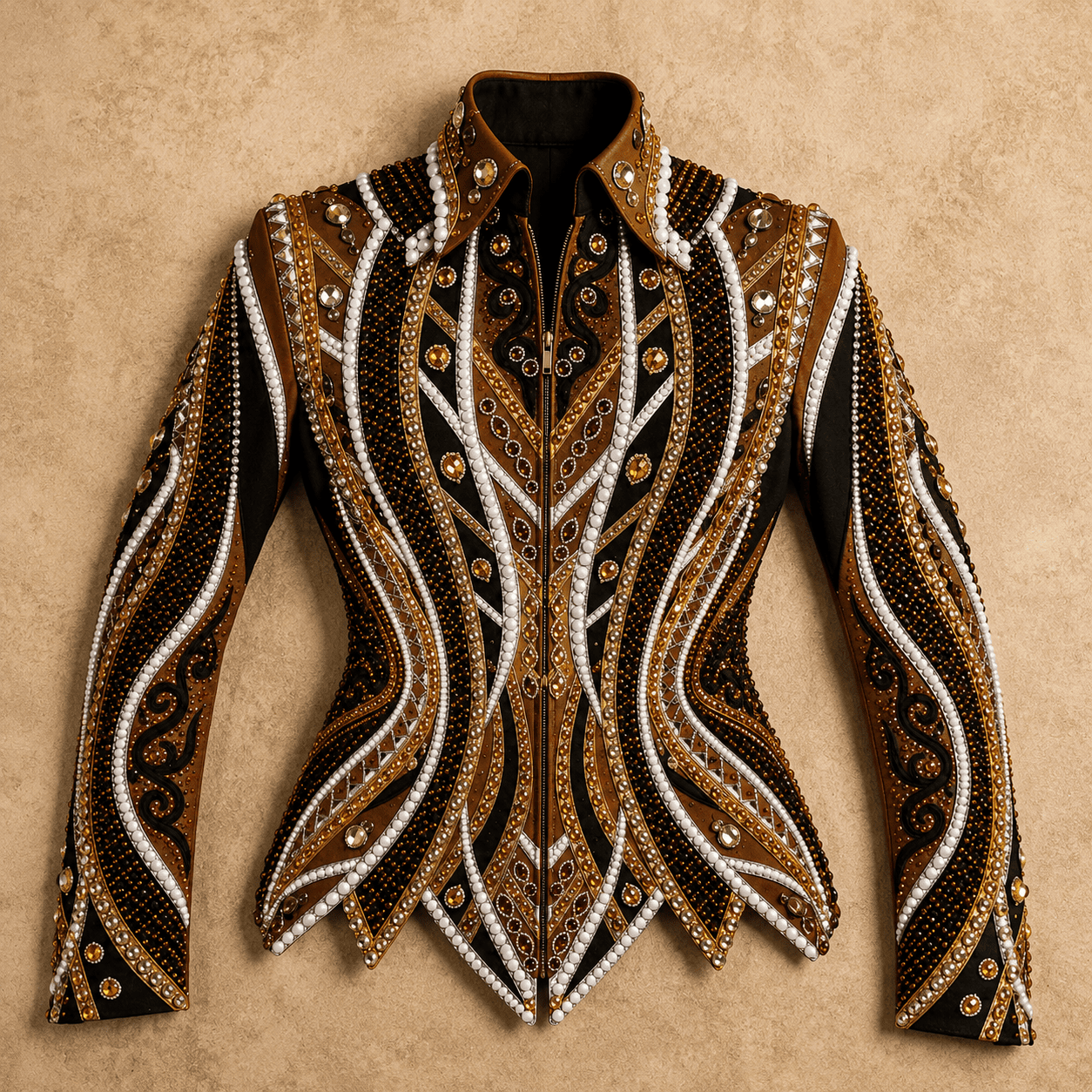 Women's Gold Brown Showmanship Jacket Crystal Western Rodeo Horse Show Competition Jacket for Women - Image 5