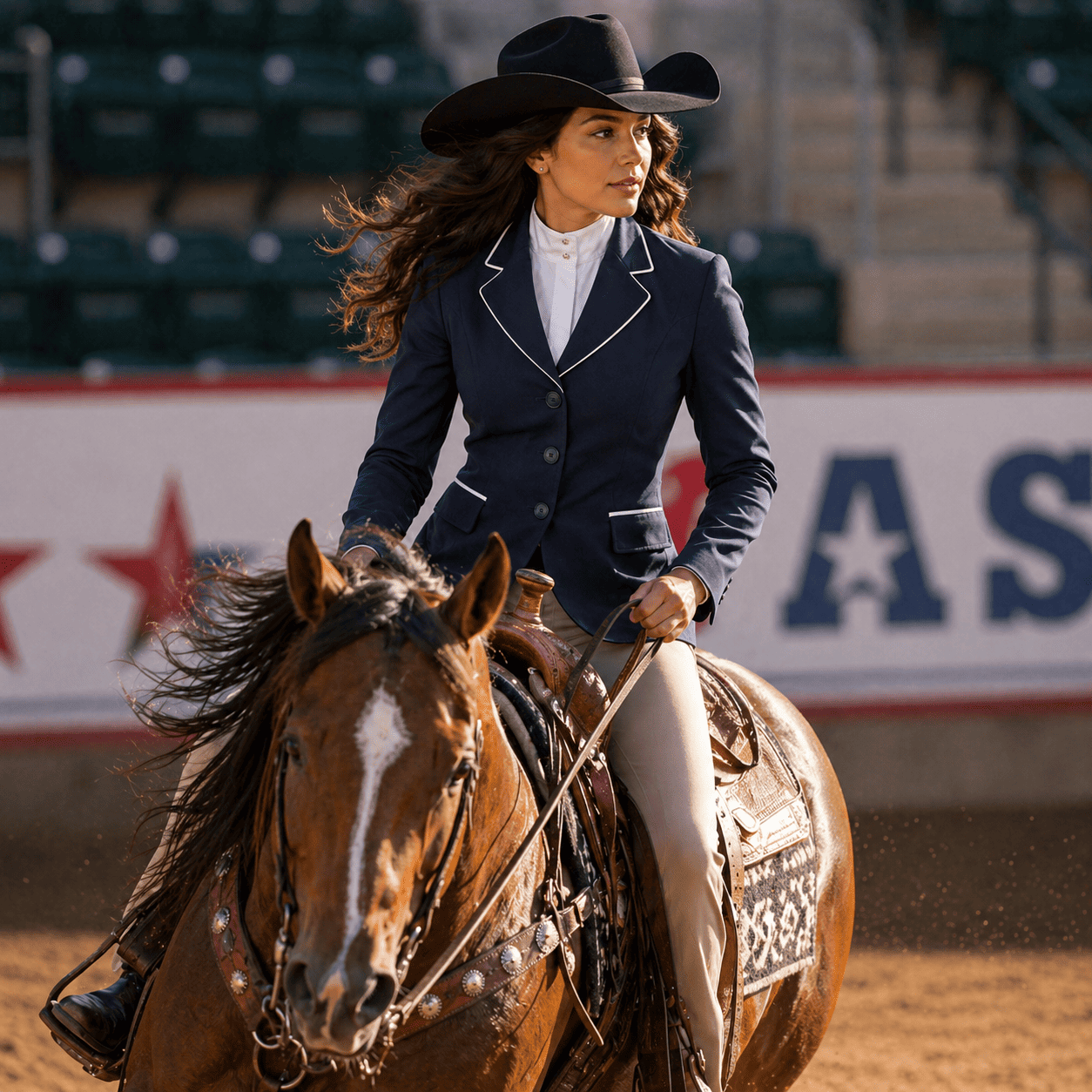 Women’s Showmanship Hunt Coat Navy Blue Equestrian Riding Jacket, Tailored Competition Blazer - Image 7