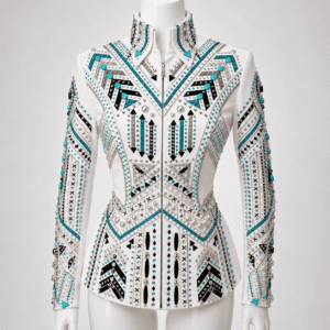 Women's White Crystal Showmanship Jacket Western Rodeo Horse Show Competition Jacket for Women