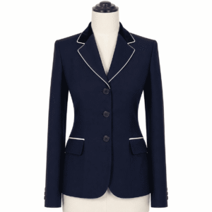 Women’s Showmanship Hunt Coat Navy Blue Equestrian Riding Jacket, Tailored Competition Blazer