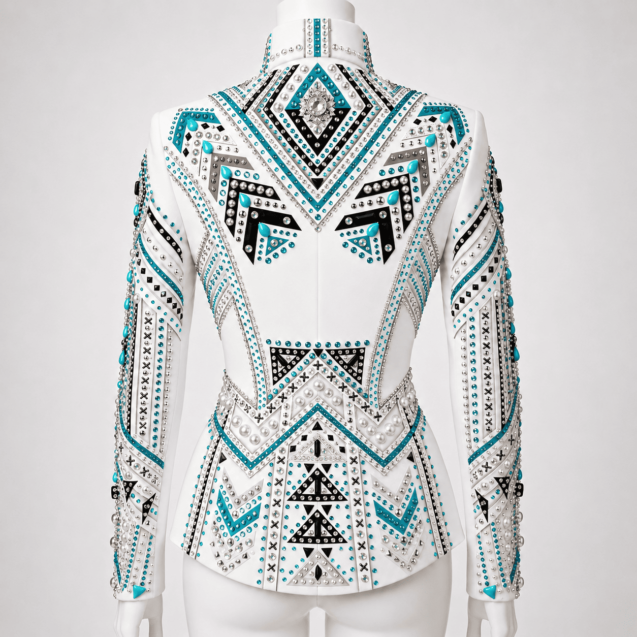 Women's White Crystal Showmanship Jacket Western Rodeo Horse Show Competition Jacket for Women - Image 4