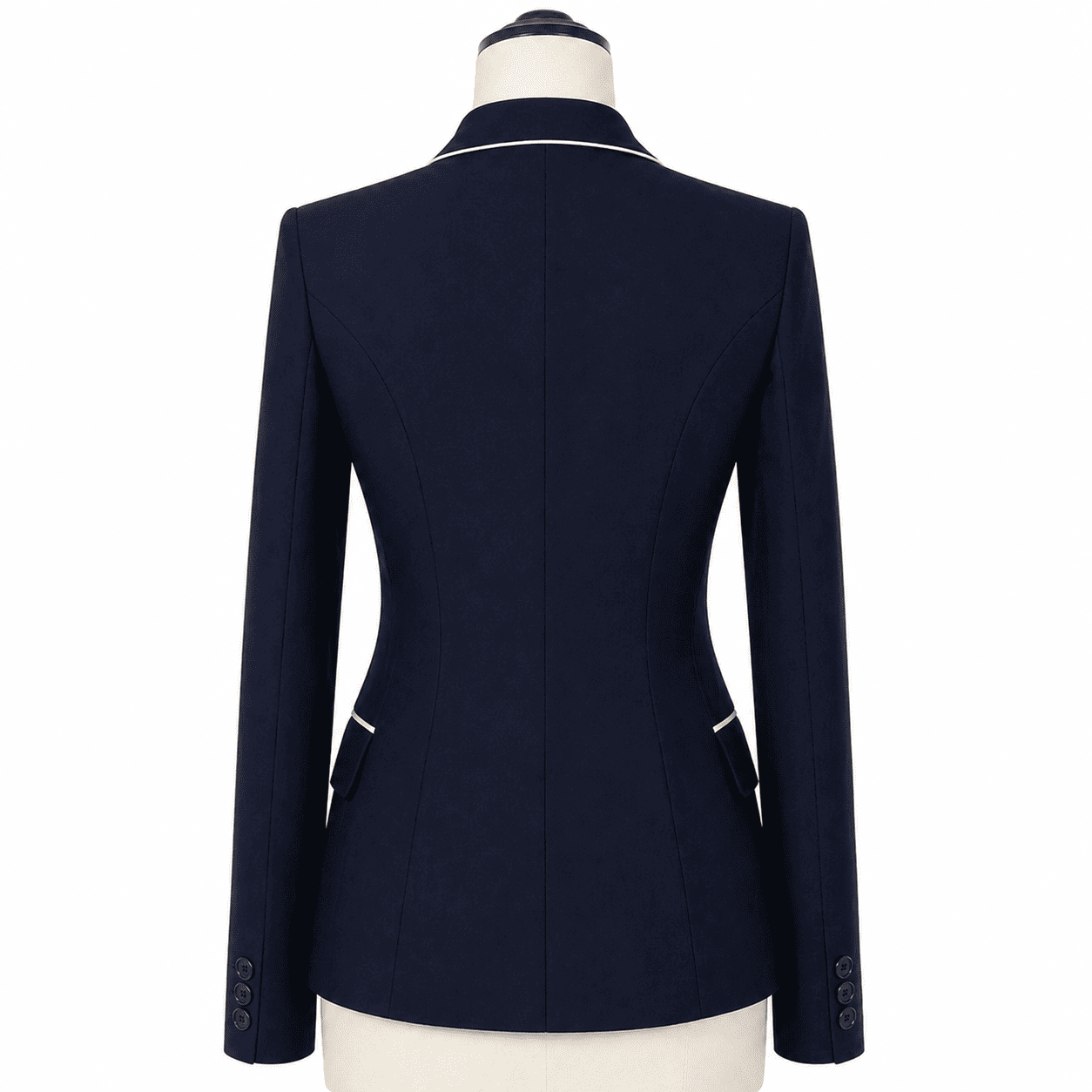 Women’s Showmanship Hunt Coat Navy Blue Equestrian Riding Jacket, Tailored Competition Blazer - Image 4