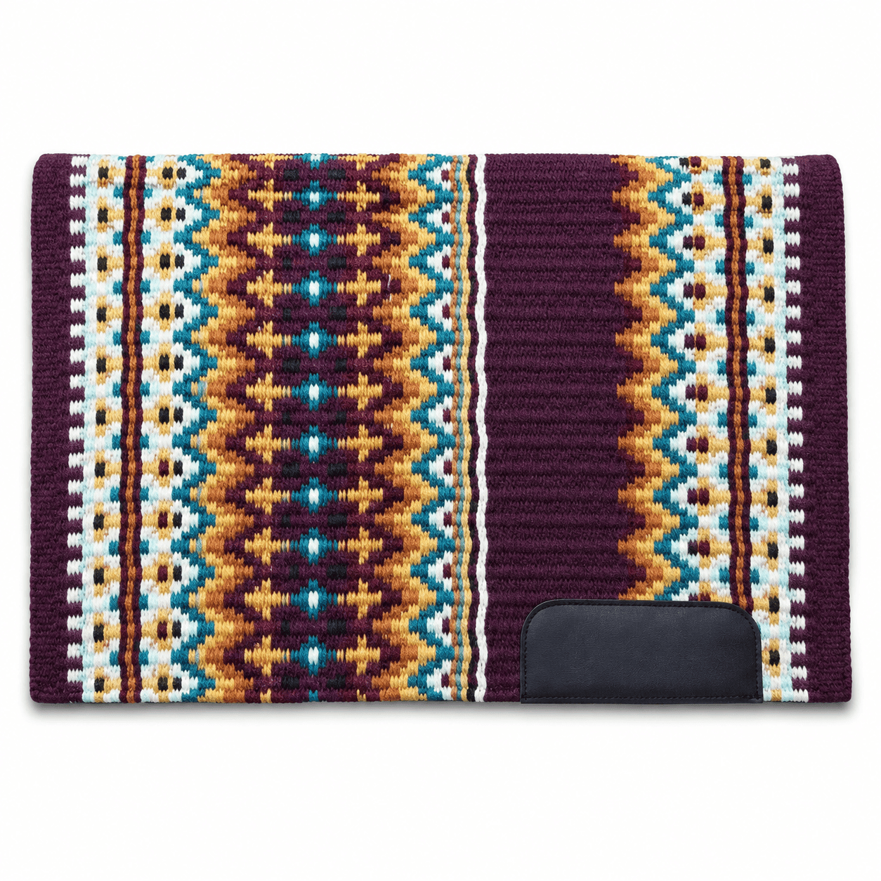 Western Saddle Pad Purple Tribal Geometric Horse Saddle Blanket for Ranch Trail & Arena Riding