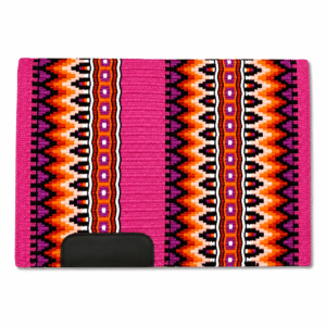 Western Saddle Pad Pink Orange Tribal Horse Saddle Blanket for Ranch Trail Arena Riding