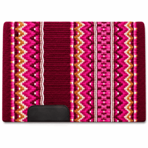 Western Saddle Pad Burgundy Pink Tribal Horse Saddle Blanket for Ranch Trail Arena Riding