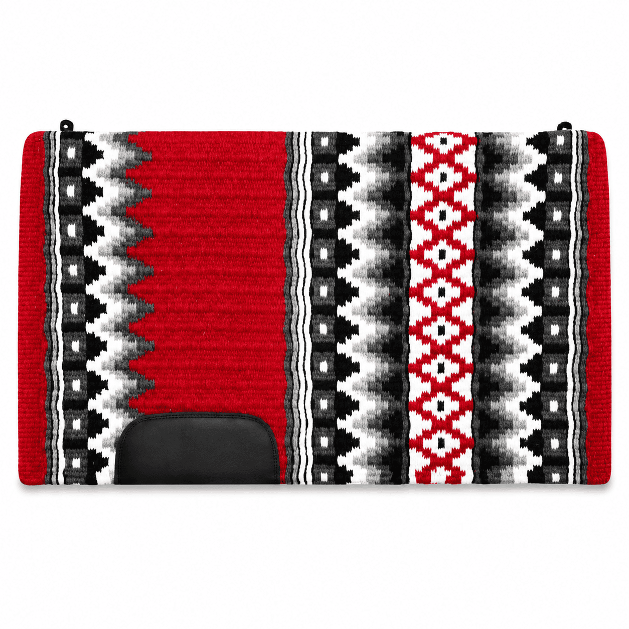 Western Saddle Pad Red Black White Tribal Horse Saddle Blanket for Ranch Trail Arena Riding