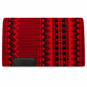 Western Saddle Pad Red Black Geometric Horse Saddle Blanket for Ranch Trail Arena Riding