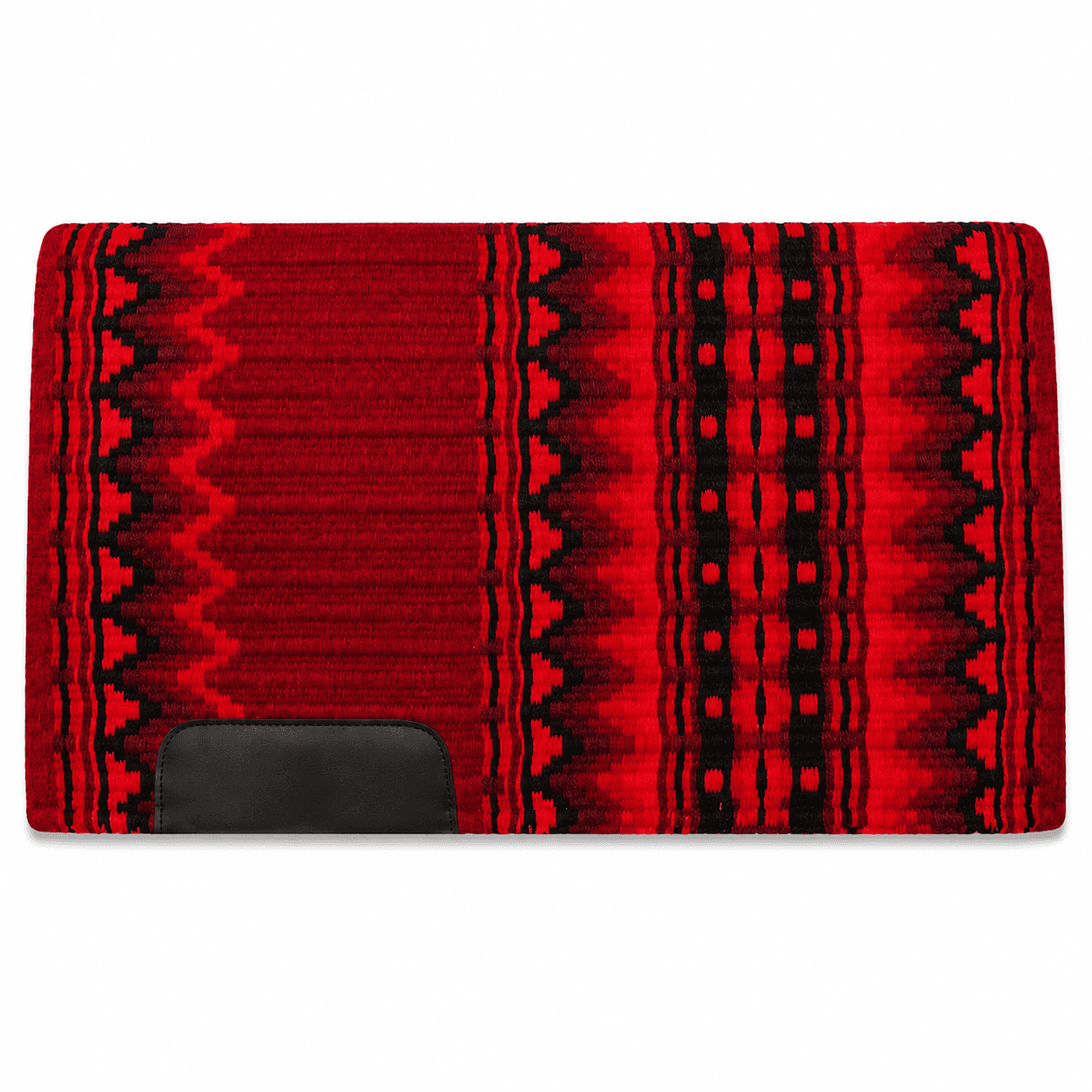 Western Saddle Pad Red Black Geometric Horse Saddle Blanket for Ranch Trail Arena Riding