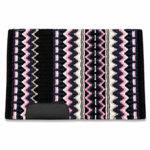 Western Saddle Pad Black Pink Tribal Horse Saddle Blanket for Ranch Trail Arena Riding