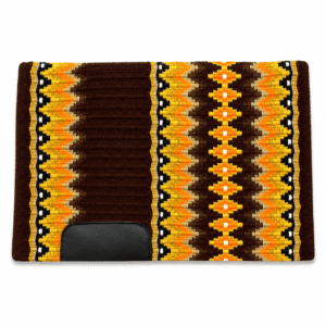Western Saddle Pad Brown Orange Tribal Horse Saddle Blanket for Ranch Trail Arena Riding