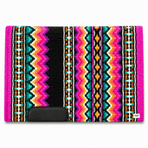 Western Saddle Pad Pink Black Turquoise Tribal Horse Saddle Blanket for Ranch Trail Arena Riding