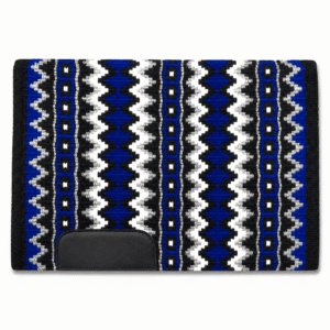 Western Saddle Pad Royal Blue Black White Tribal Horse Saddle Blanket for Ranch Trail Arena Riding