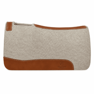 Premium Wool Felt Saddle Pad with Leather Wear Panel, Contoured Western Horse Saddle Pad