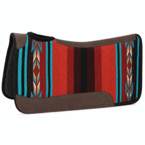 Premium Western Durrie Saddle Pad with Leather Wear Protection, Contoured Horse Saddle Pad