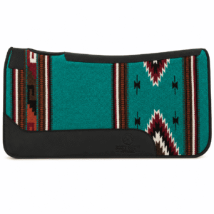 Premium Western Durrie Saddle Pad Turquoise Navajo Horse Saddle Blanket with Leather Wear Protection