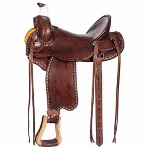Dark Oil Brown Western Horse Saddle Premium Leather Trail Ranch Riding Saddle Deep Seat High Cantle